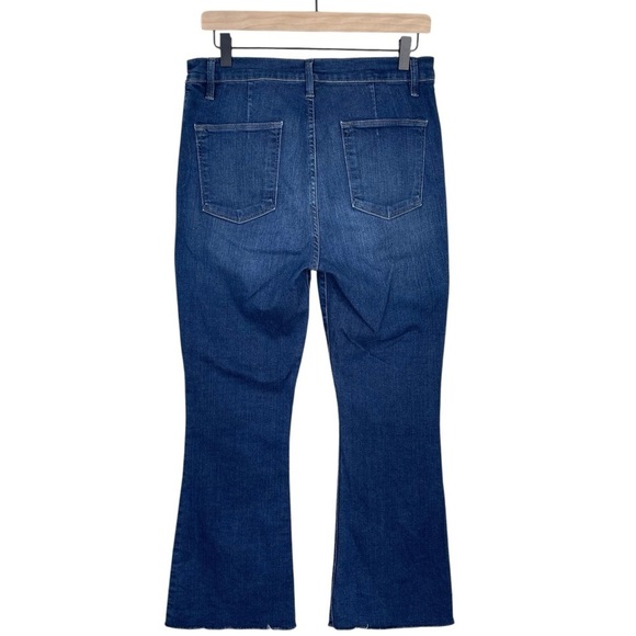 Frame Le Flare de Francoise Jeans Womens 31 High Rise Raw Hem Utility Stretch - Picture 4 of 8